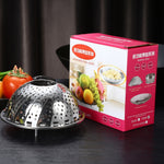 Tabuleiro de Vapor Dobrável Retrátil em Aço Inoxidável para Lotus, Tabuleiro de Vapor para Lotus
