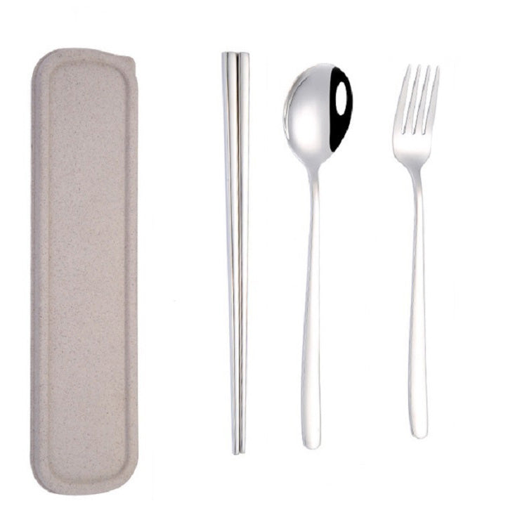 Conjunto Criativo de Talheres Portáteis em Aço Inoxidável 3 Peças, Hashi, Colher, Garfo, Presente, Aço, Preto, Rosa, Vermelho, Azul