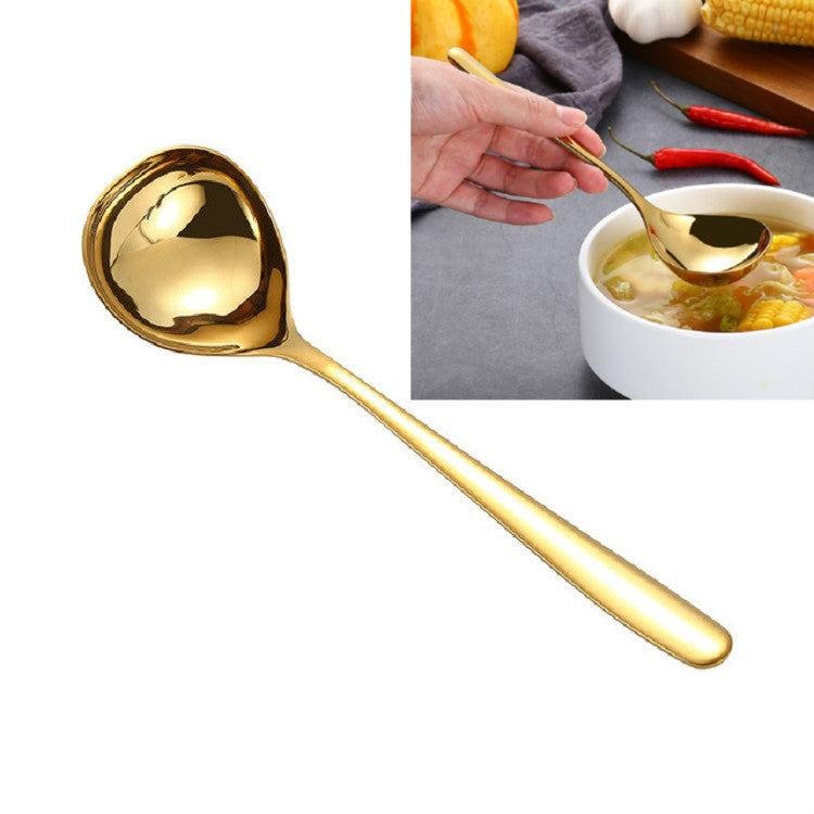 Colher para Molho em Aço Inoxidável, Colher Criativa com Cabeça Grande e Cabo Longo, Dourado, Rosa Dourado, Colorido