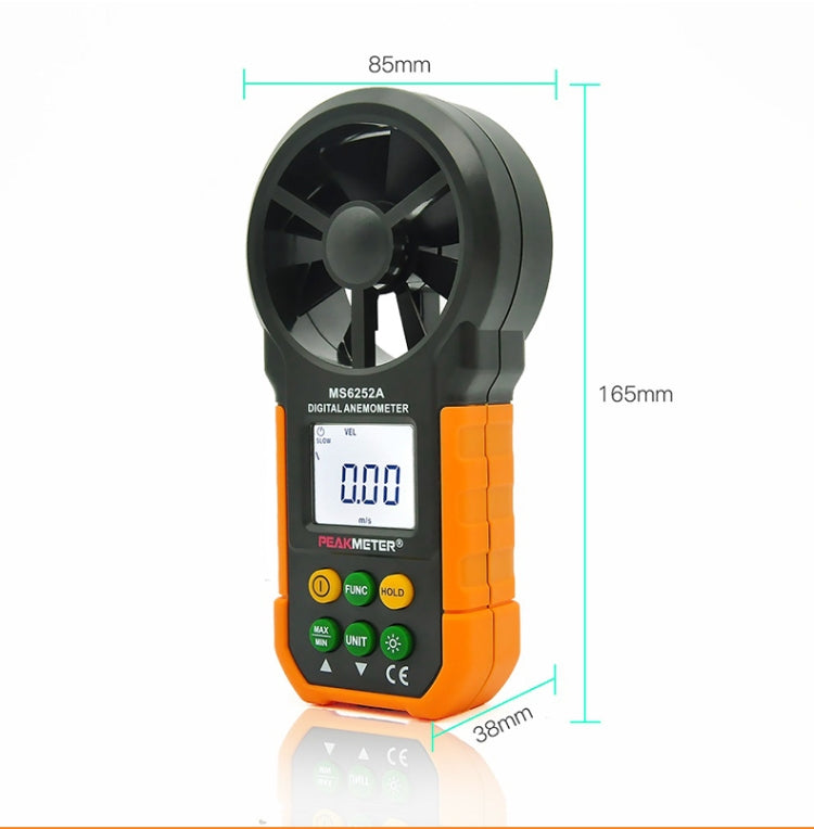 Instrumento de medição de velocidade do vento e volume de ar com visor digital de alta precisão PEAKMETER, MS6252A velocidade do vento, volume de ar, MS6252B temperatura, humidade, USB