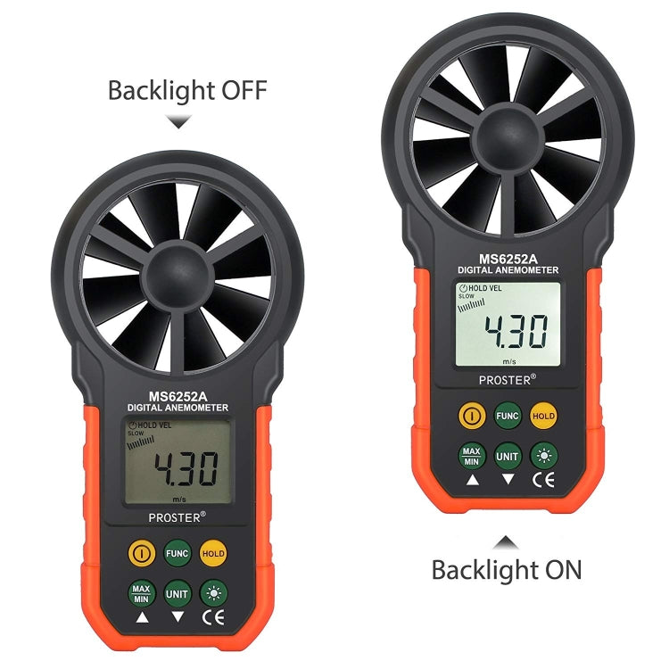 Instrumento de medição de velocidade do vento e volume de ar com visor digital de alta precisão PEAKMETER, MS6252A velocidade do vento, volume de ar, MS6252B temperatura, humidade, USB