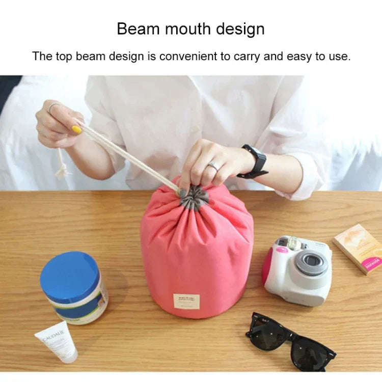 Bolsa Cosmética de Grande Capacidade para Viagem, Bolsa de Lavagem, Bolsa de Armazenamento Impermeável para Exterior, Bolsa Cilíndrica para Lavagem