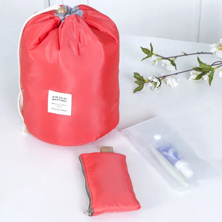 Bolsa Cosmética de Grande Capacidade para Viagem, Bolsa de Lavagem, Bolsa de Armazenamento Impermeável para Exterior, Bolsa Cilíndrica para Lavagem