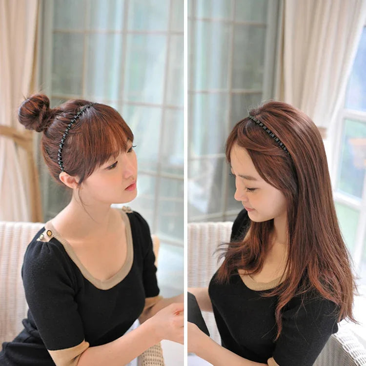2pcs Unissexo Simples Arco de Cabelo Ondulado Banda de Cabeça Esportiva Acessórios para Cabelo