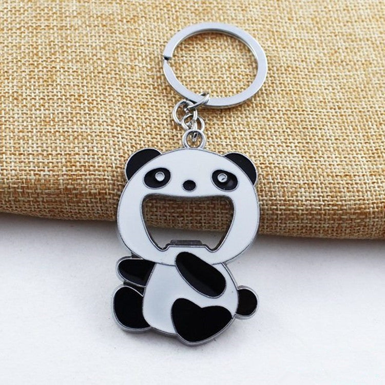 Ferramenta Abridor de Garrafas de Cerveja em Forma de Animal de Desenho Animado, Chaveiro Panda, Abridor em Forma de Animal