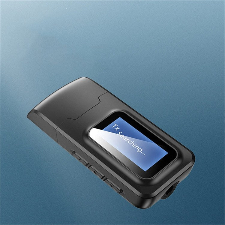 Adaptador Bluetooth 5.0 2 em 1 Transmissor Receptor de Áudio Sem Fios USB Sem Driver com Ecrã LCD