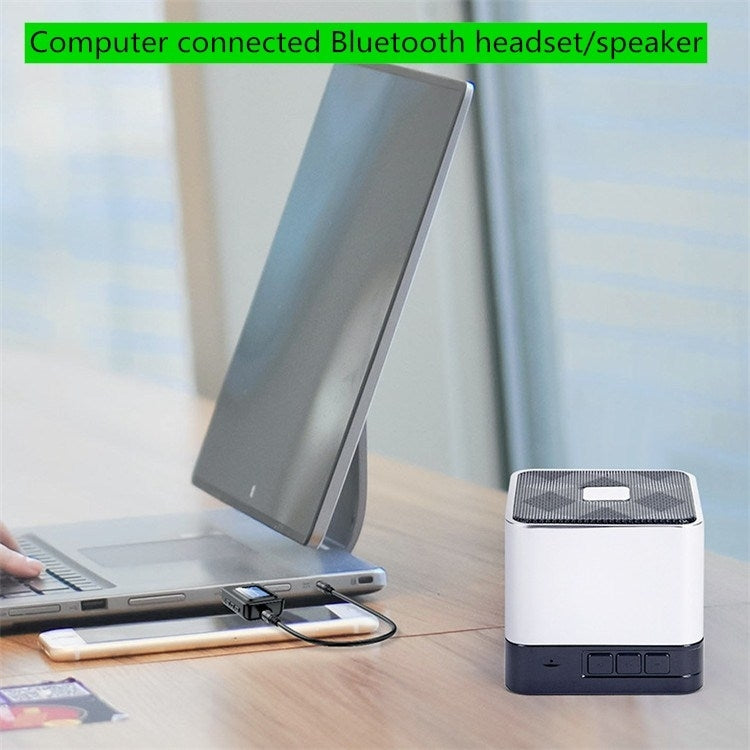 Adaptador Bluetooth 5.0 2 em 1 Transmissor Receptor de Áudio Sem Fios USB Sem Driver com Ecrã LCD
