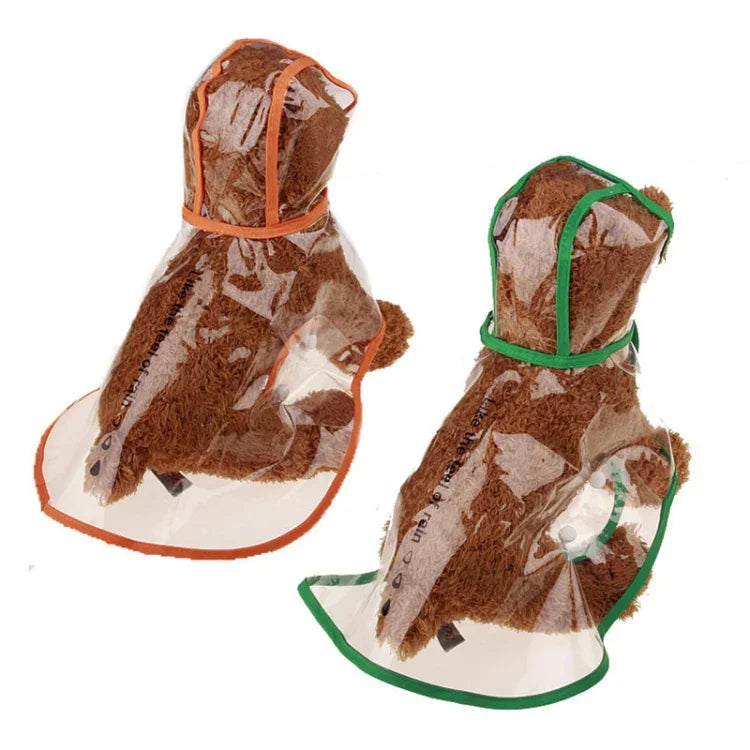 Impermeável Transparente, Casaco de Chuva para Cão, S, M