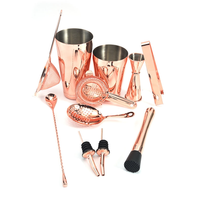 Conjunto de Mistura para Cocktail 11 em 1 com Filtro para Vinho, Rosa Dourado, Dourado, Prateado, Preto