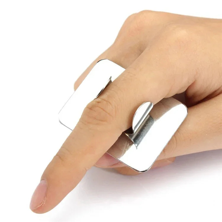 Paleta de Cores para Anel de Dedo de Manicure de Salão Paleta para Mistura de Creme de Maquilhagem Base Ferramenta Cosmética Placa de Aço Inoxidável Pequena Quadrada
