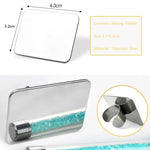 Paleta de Cores para Anel de Dedo de Manicure de Salão Paleta para Mistura de Creme de Maquilhagem Base Ferramenta Cosmética Placa de Aço Inoxidável Pequena Quadrada