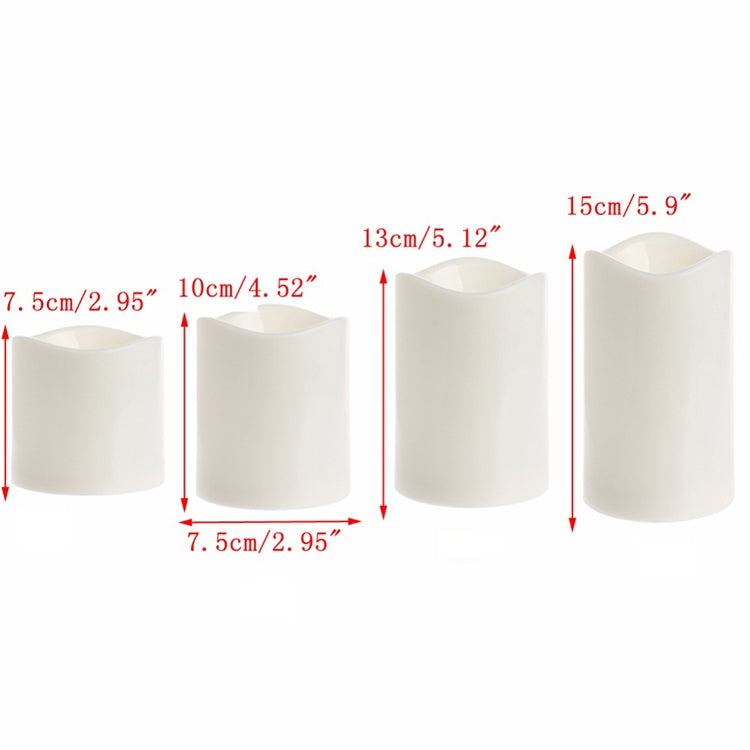 Cylindrical LED Electronic Candle Light Simulation Wedding Candlestick Candle, 15x7.5cm, 10x7.5cm, 7.5x7.5cm, 7.5x7.5cm with remote control, 10x7.5cm with remote control, 15x7.5cm with remote control