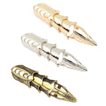 Anel Vintage Punk Prateado com Ponta e Junta Longa, Dourado, Bronze, Prateado, Ouro Antigo