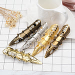 Anel Vintage Punk Prateado com Ponta e Junta Longa, Dourado, Bronze, Prateado, Ouro Antigo