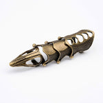 Anel Vintage Punk Prateado com Ponta e Junta Longa, Dourado, Bronze, Prateado, Ouro Antigo
