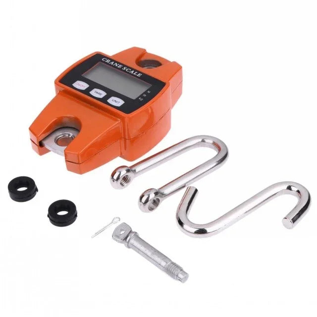 Balança Electrónica Portátil Mini de Gancho em Aço Inoxidável com Ecrã LCD, 300kg x 100g