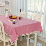 Toalha de Mesa de Algodão para Jantar Tecido Decorativo, 110x140cm, 90x90cm, 120x160cm, 120x120cm