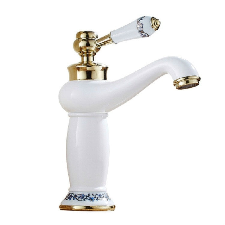 Torneira de Porcelana Azul e Branca Dupla para Água Quente e Fria em Cobre Antigo, Preto, Antigo, Platina, Preto Dourado