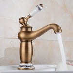 Torneira de Porcelana Azul e Branca Dupla para Água Quente e Fria em Cobre Antigo, Preto, Antigo, Platina, Preto Dourado