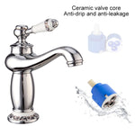 Torneira de Porcelana Azul e Branca Dupla para Água Quente e Fria em Cobre Antigo, Preto, Antigo, Platina, Preto Dourado