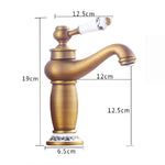 Torneira de Porcelana Azul e Branca Dupla para Água Quente e Fria em Cobre Antigo, Preto, Antigo, Platina, Preto Dourado
