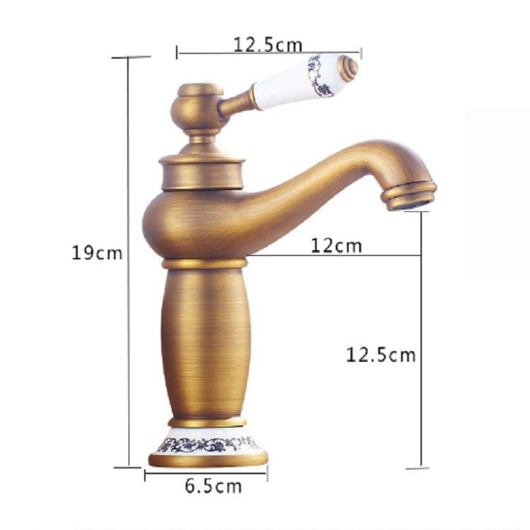 Torneira de Porcelana Azul e Branca Dupla para Água Quente e Fria em Cobre Antigo, Preto, Antigo, Platina, Preto Dourado