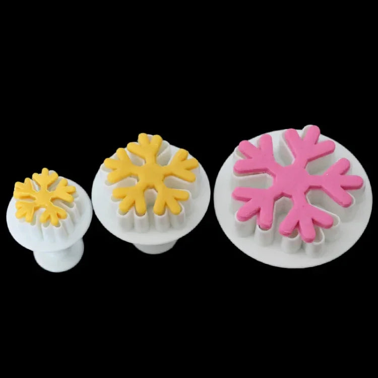 6 Peças Molde de Primavera em Forma de Floco de Neve para Fondant, Ferramentas DIY para Bolos e Bolachas, Molde de Impressão para Bolachas, Forma de Floco de Neve