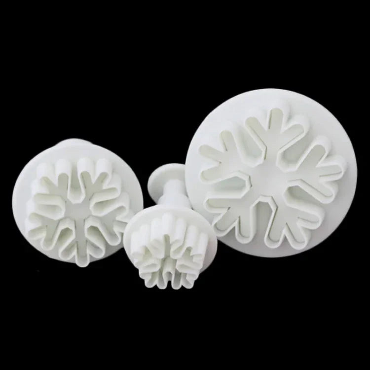 6 Peças Molde de Primavera em Forma de Floco de Neve para Fondant, Ferramentas DIY para Bolos e Bolachas, Molde de Impressão para Bolachas, Forma de Floco de Neve