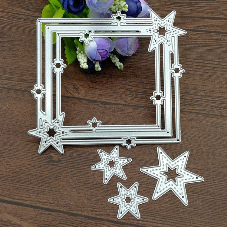 Molde de Corte com Borda de Pentagrama Material DIY para Scrapbook, Forma de Borda de Pentagrama