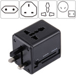 Adaptador Universal de Viagem Ocultável com Portas USB Duplas Integradas para Carregador US, UK, AU, EU