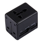 Adaptador Universal de Viagem Ocultável com Portas USB Duplas Integradas para Carregador US, UK, AU, EU