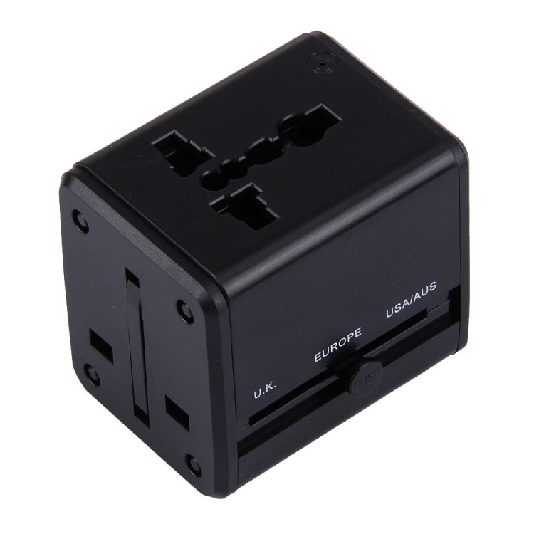 Adaptador Universal de Viagem Ocultável com Portas USB Duplas Integradas para Carregador US, UK, AU, EU