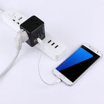 Adaptador Universal de Viagem Ocultável com Portas USB Duplas Integradas para Carregador US, UK, AU, EU