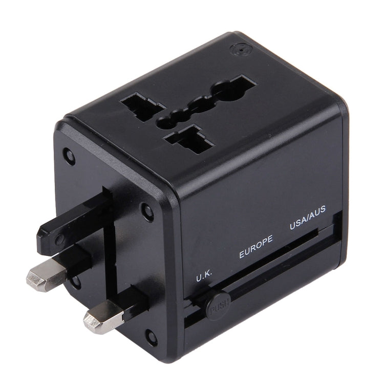 Adaptador Universal de Viagem Ocultável com Portas USB Duplas Integradas para Carregador US, UK, AU, EU