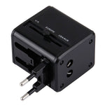 Adaptador Universal de Viagem Ocultável com Portas USB Duplas Integradas para Carregador US, UK, AU, EU