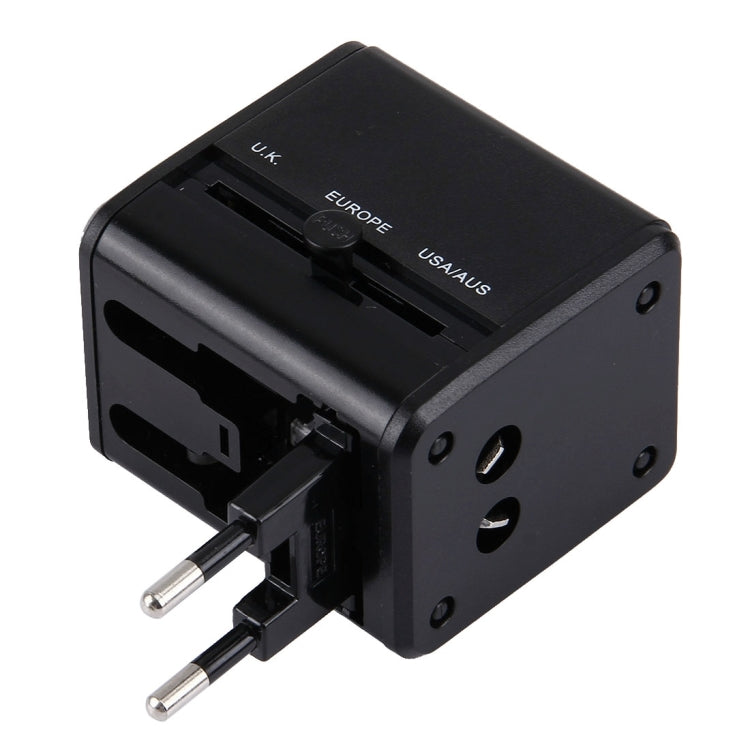 Adaptador Universal de Viagem Ocultável com Portas USB Duplas Integradas para Carregador US, UK, AU, EU