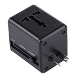 Adaptador Universal de Viagem Ocultável com Portas USB Duplas Integradas para Carregador US, UK, AU, EU