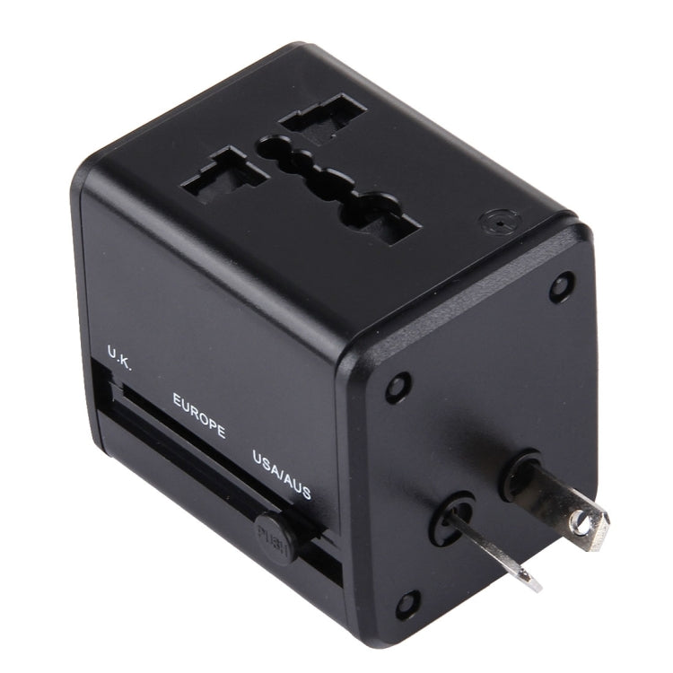 Adaptador Universal de Viagem Ocultável com Portas USB Duplas Integradas para Carregador US, UK, AU, EU