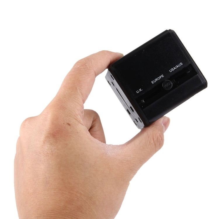 Adaptador Universal de Viagem Ocultável com Portas USB Duplas Integradas para Carregador US, UK, AU, EU
