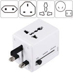 Adaptador Universal de Viagem Ocultável com Portas USB Duplas Integradas para Carregador US, UK, AU, EU
