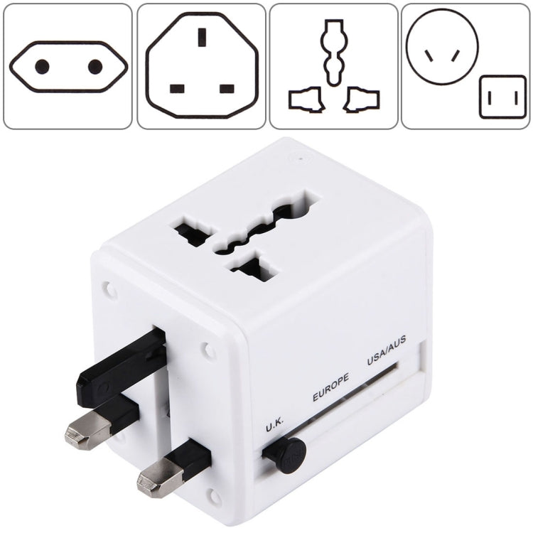 Adaptador Universal de Viagem Ocultável com Portas USB Duplas Integradas para Carregador US, UK, AU, EU