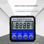 Régua de Ângulo Mini Multiângulo com Flip e Forte Adsorção Magnética, Inclinómetro com Ecrã Digital, Régua de Ângulo com Adsorção