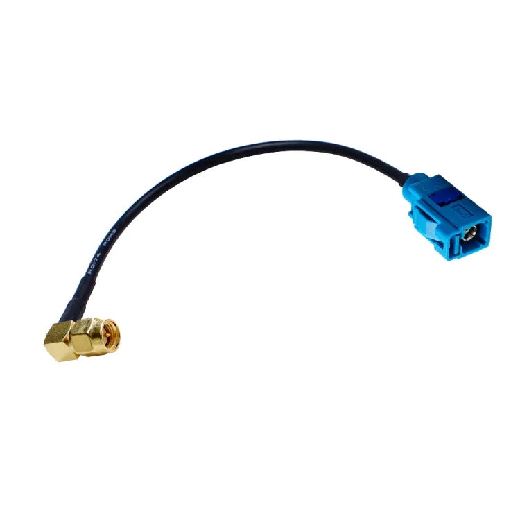 Adaptador de Cabo RG174, 20cm, Conector Fêmea SMA em Cotovelo para Fêmea Fakra Z, Cotovelo SMA Fêmea para Fakra Z Fêmea