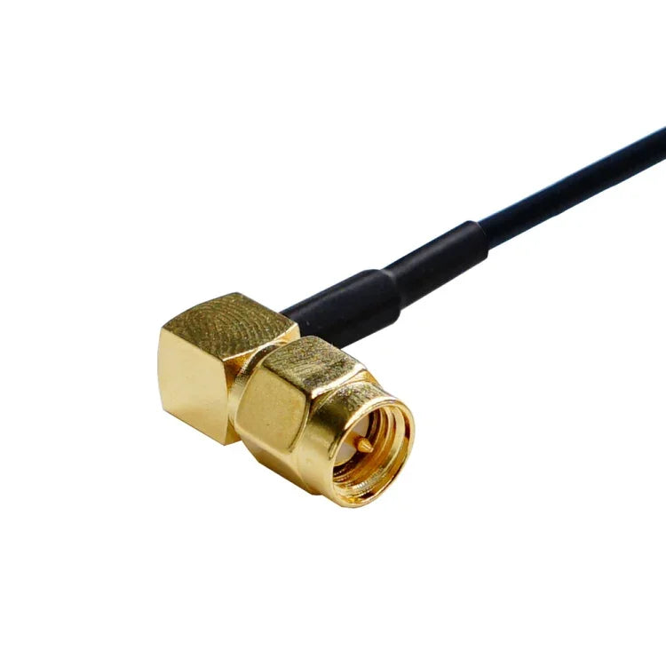 Adaptador de Cabo RG174, 20cm, Conector Fêmea SMA em Cotovelo para Fêmea Fakra Z, Cotovelo SMA Fêmea para Fakra Z Fêmea