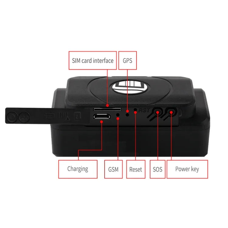 TK202A Rastreador Veicular GSM GPRS GPS 2G para Carro e Camioneta, Suporta AGPS, Capacidade da Bateria: 6500MA, 2G 6500mAh