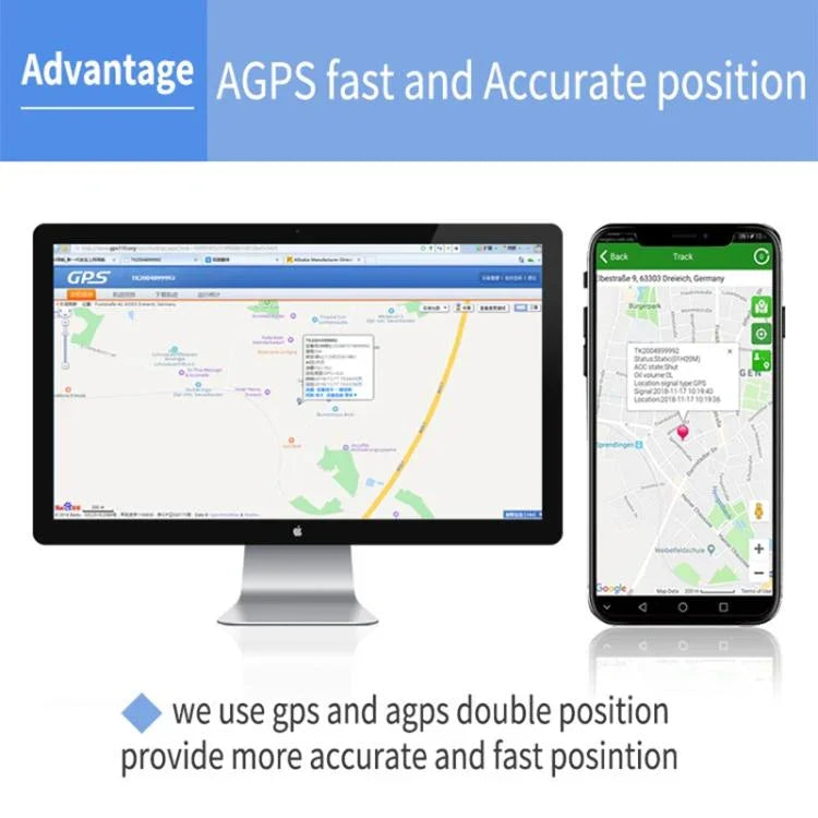 Rastreador GPS GSM GPRS 4G para Carro, Camioneta e Veículo TK202B, Suporte AGPS, Capacidade da Bateria: 5000mAh, 4G 5000mAh
