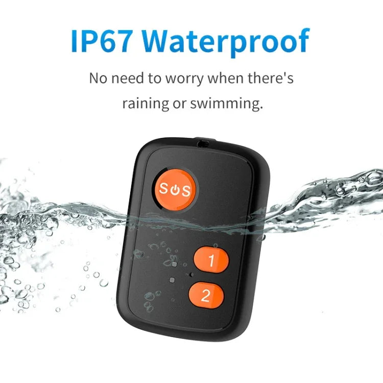 Rastreador GPS com Botão SOS para Idosos V51 Estilo A IP67 à Prova de Água 4G LTE 3G 2G GSM Alarme de Emergência para Ásia/Europa/África/Austrália, V51 Estilo A