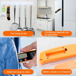 Termómetro de Sonda Dobrável Impermeável para Cozinha, Alimentação e Churrasco TS-BY52-Y (Amarelo), TS-BY52-Y