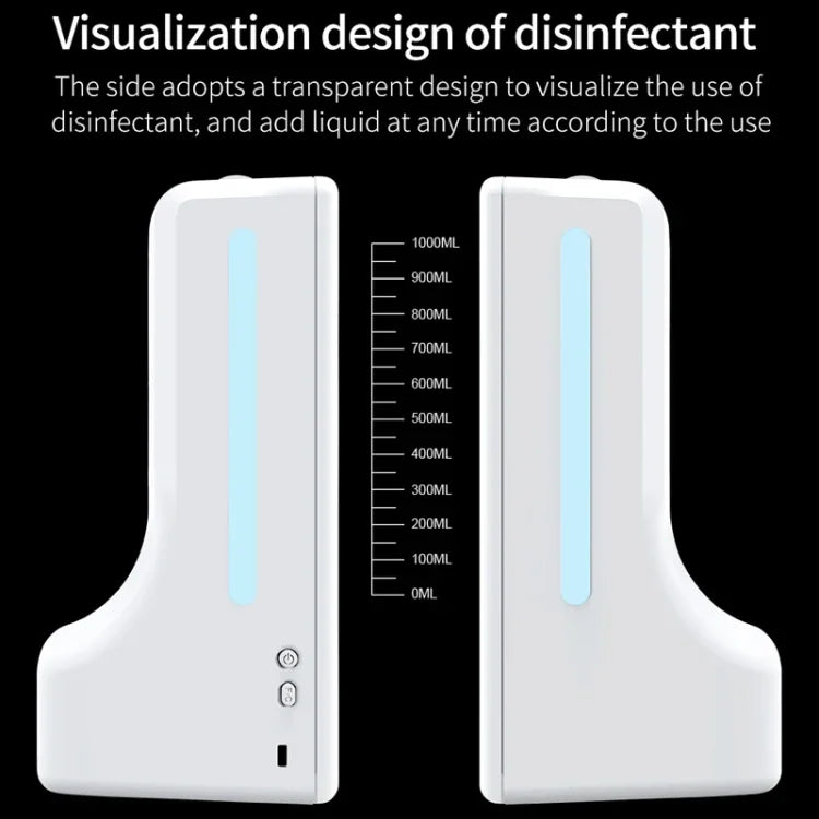Termómetro K9 Pro Sem Contacto com Sensor de Distância Sensível à Luz Corporal + Dispensador Automático de Sabão Líquido Sem Contacto de 1000ml com Suporte de Base, K9 Pro
