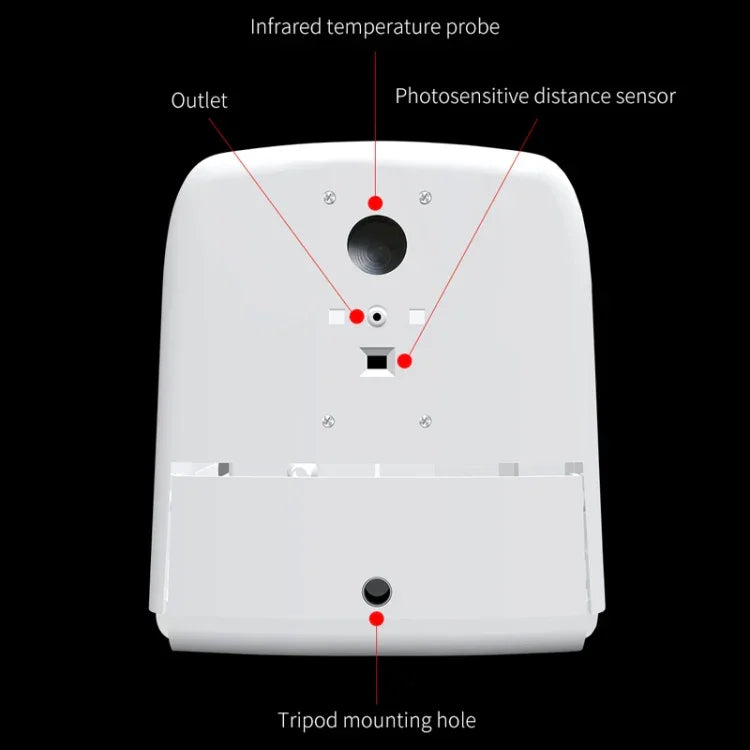 Termómetro K9 Pro Sem Contacto com Sensor de Distância Sensível à Luz Corporal + Dispensador Automático de Sabão Líquido Sem Contacto de 1000ml com Suporte de Base, K9 Pro